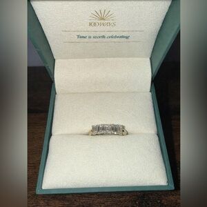 2.02ct Emerald Cut Diamond Band Ring 14K Gold Size 9 Anniversary Stack Ring